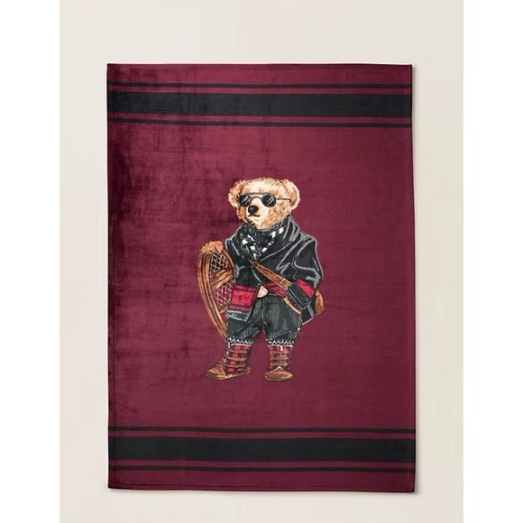 NWT POLO Ralph Lauren Burgundy HOLIDAY SNOWSHOE BEAR 50